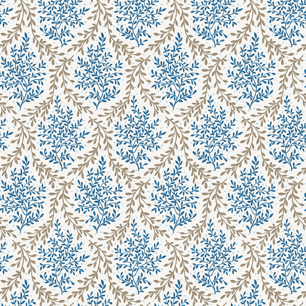 Dallimore Bedgebury Fabric Indigo/Chocolate NCF4534-02 | Nina Campbell