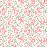 Nina Campbell Dallimore Bedgebury Fabric Coral/Eucalyptus