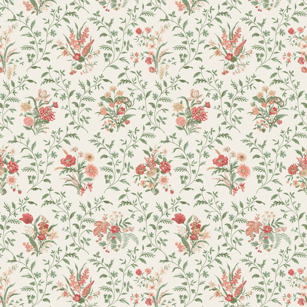 polyploid ベスト camiel niceness comoli Dallimore Hollingbourne Fabric Coral/Eucalyptus NCF4535-01 | Nina