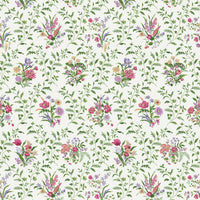 Nina Campbell Fabric Dallimore Hollingbourne Green/Pink/Lavender NCF4535-04