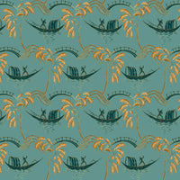Nina Campbell Athena Peggy Teal Fabric