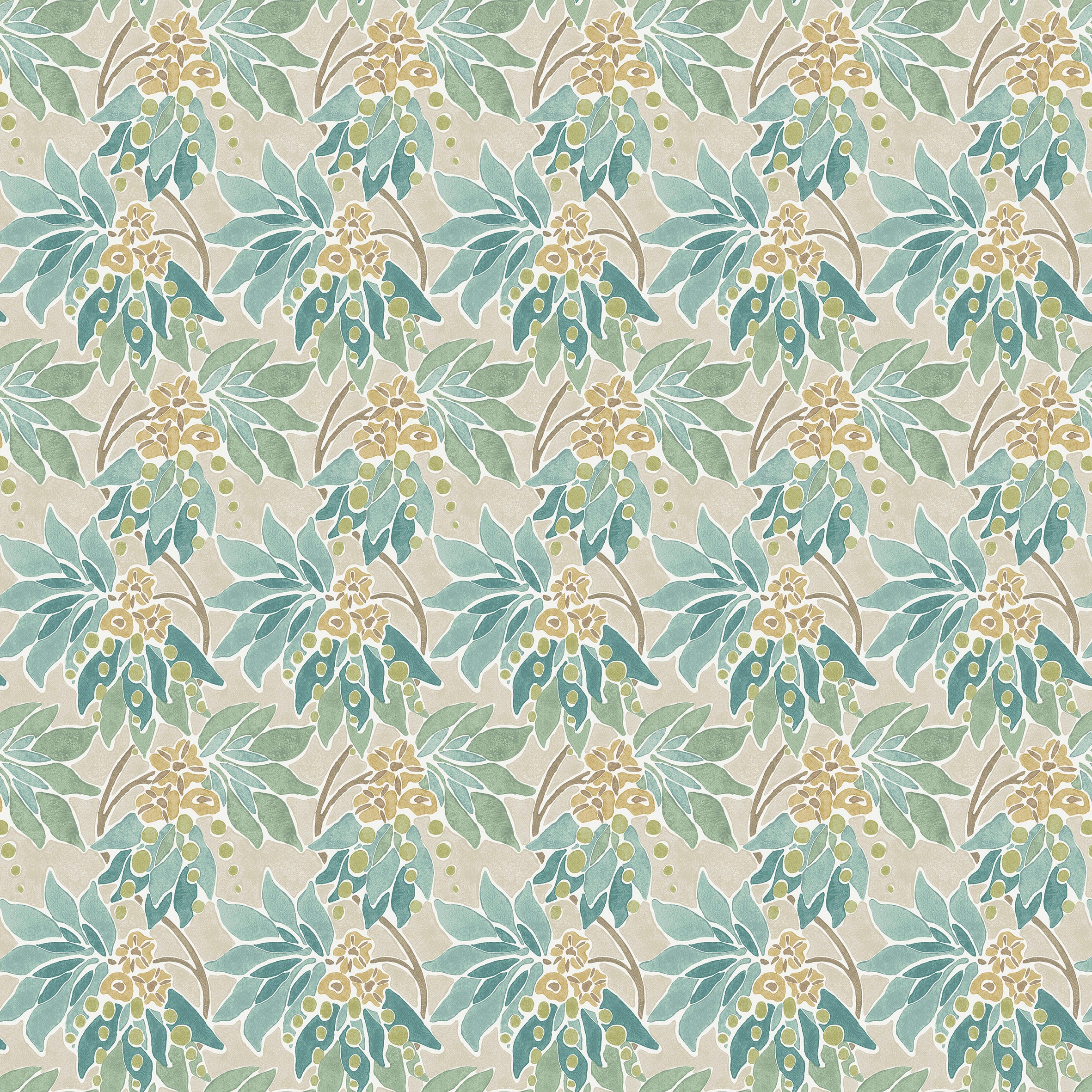 Nina Campbell Athena Sonia Aqua/Eucalyptus fabric