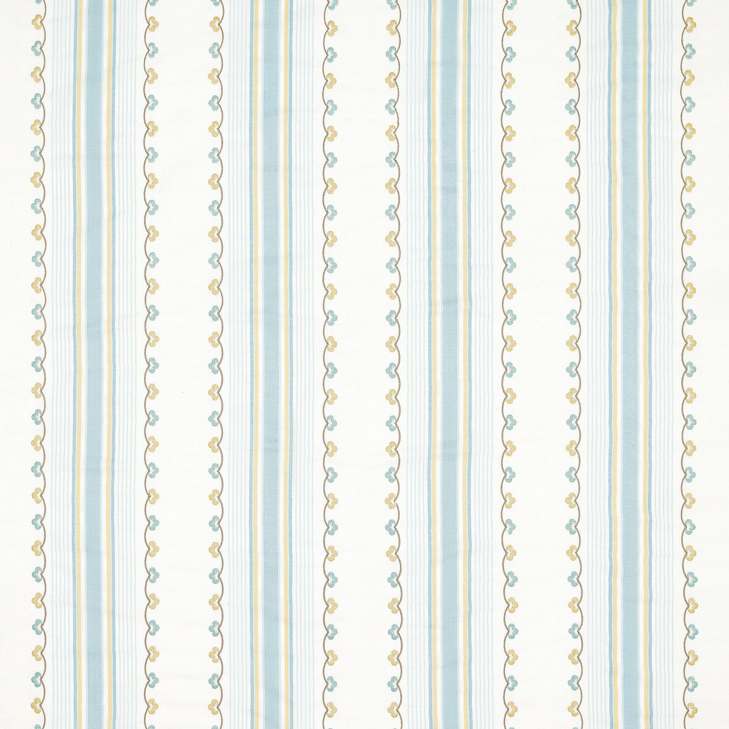 Nina Campbell Athena Mabel Stripe Aqua/Yellow fabric