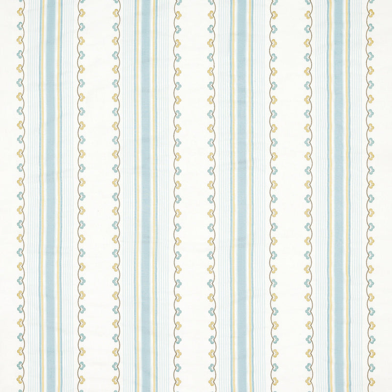 Nina Campbell Athena Mabel Stripe Aqua/Yellow fabric