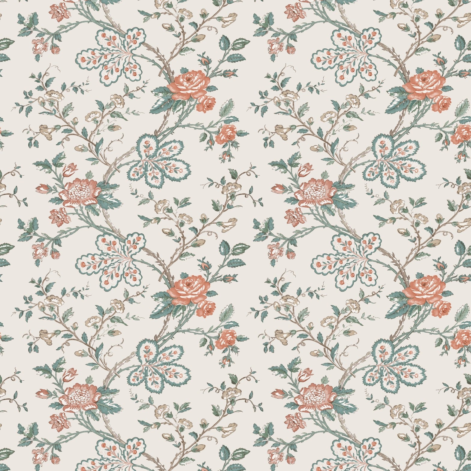 Dauphine Genevieve Teal/Coral/Ivory NCW4634-02