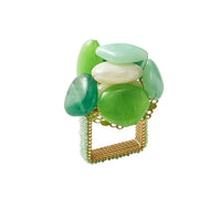 Sea Stone Napkin Ring Green