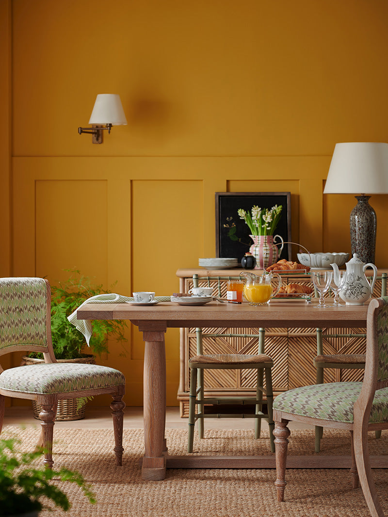 Nina Campbell Jennifer Dining Chair Solid Oak Dumas Green