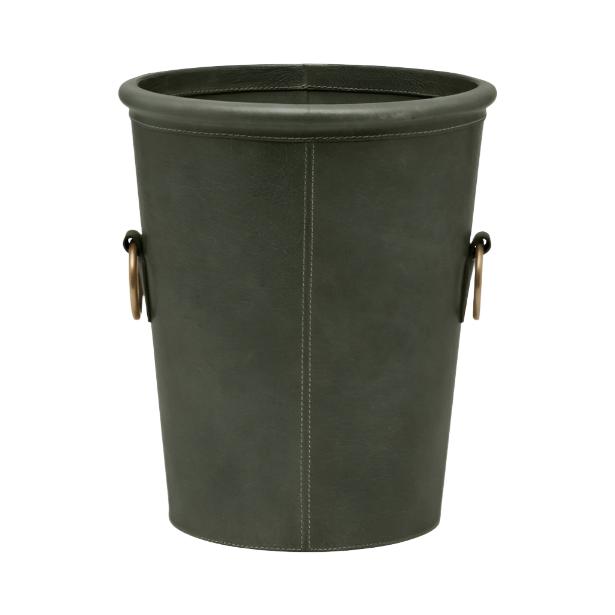 Ogden Forest Full-Grain Leather Wastebasket