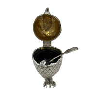 Antique Silver Owl Mustard Pot Circa 1920