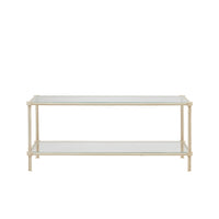 Nina Campbell Pagoda Small Rectangular Coffee Table in Cream against a white background