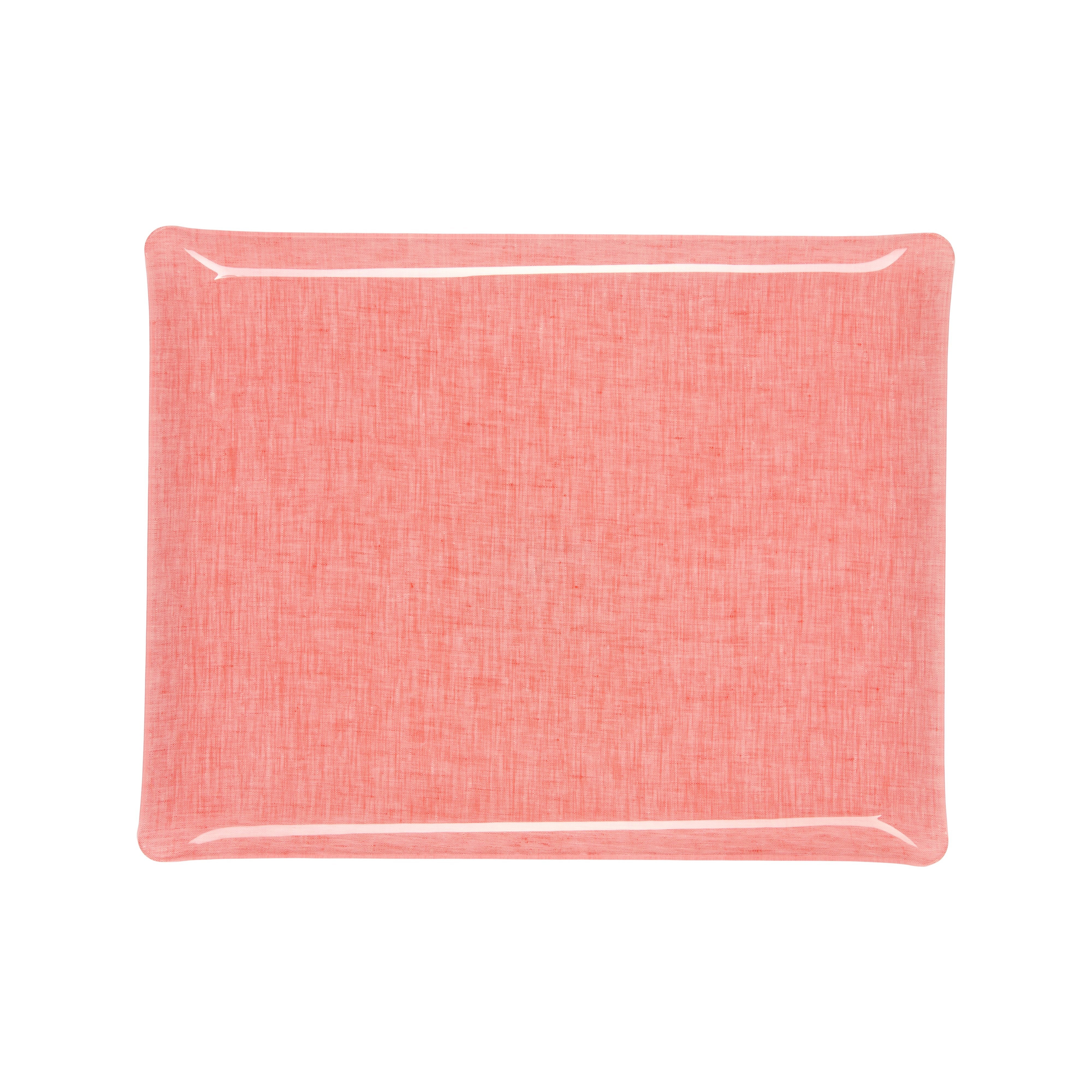 Nina Campbell Coral Fabric Tray Large against a white background