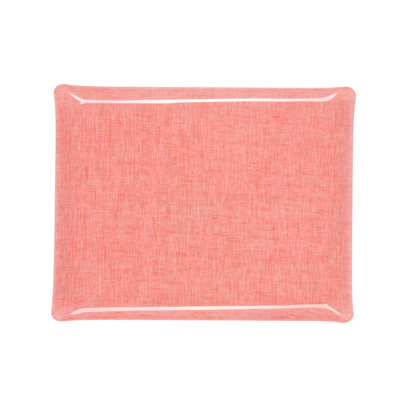 Nina Campbell Coral Fabric Tray Large against a white background