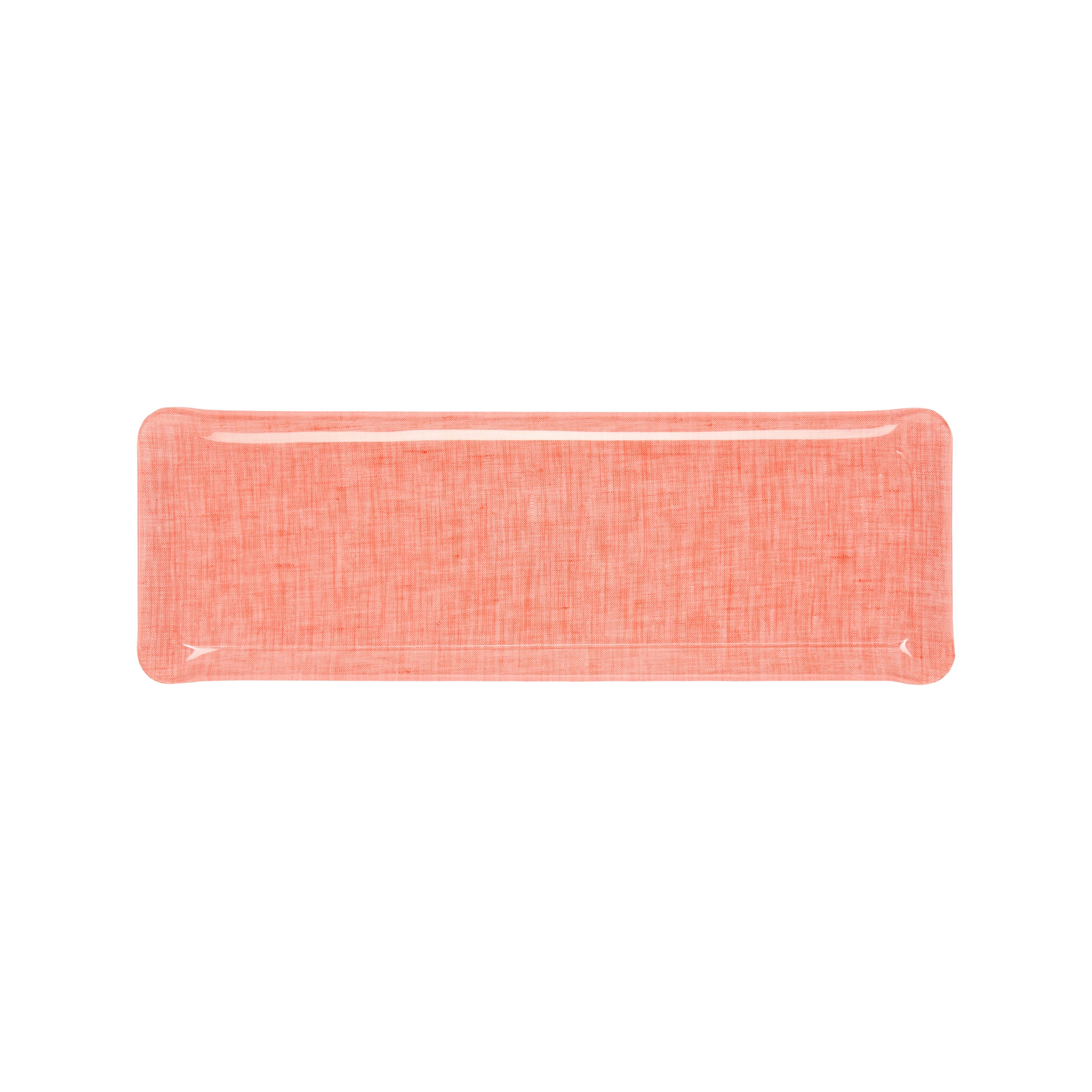 Nina Campbell Coral Fabric Tray Oblong against a white background