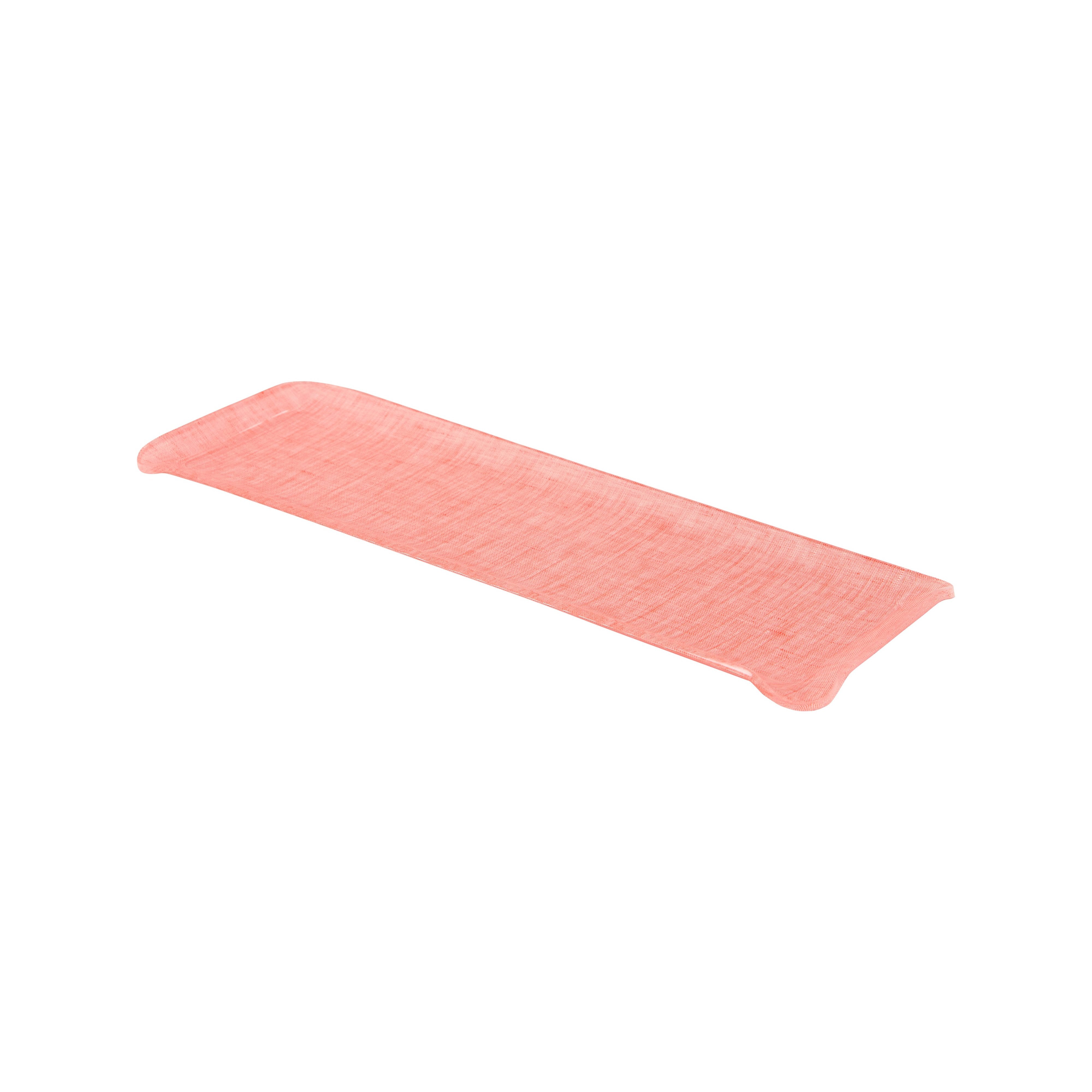 Nina Campbell Coral Fabric Tray Oblong against a white background