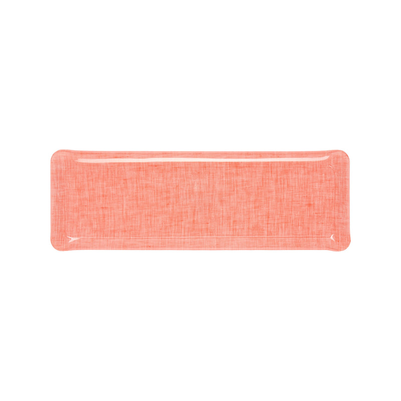 Nina Campbell Coral Fabric Tray Oblong against a white background