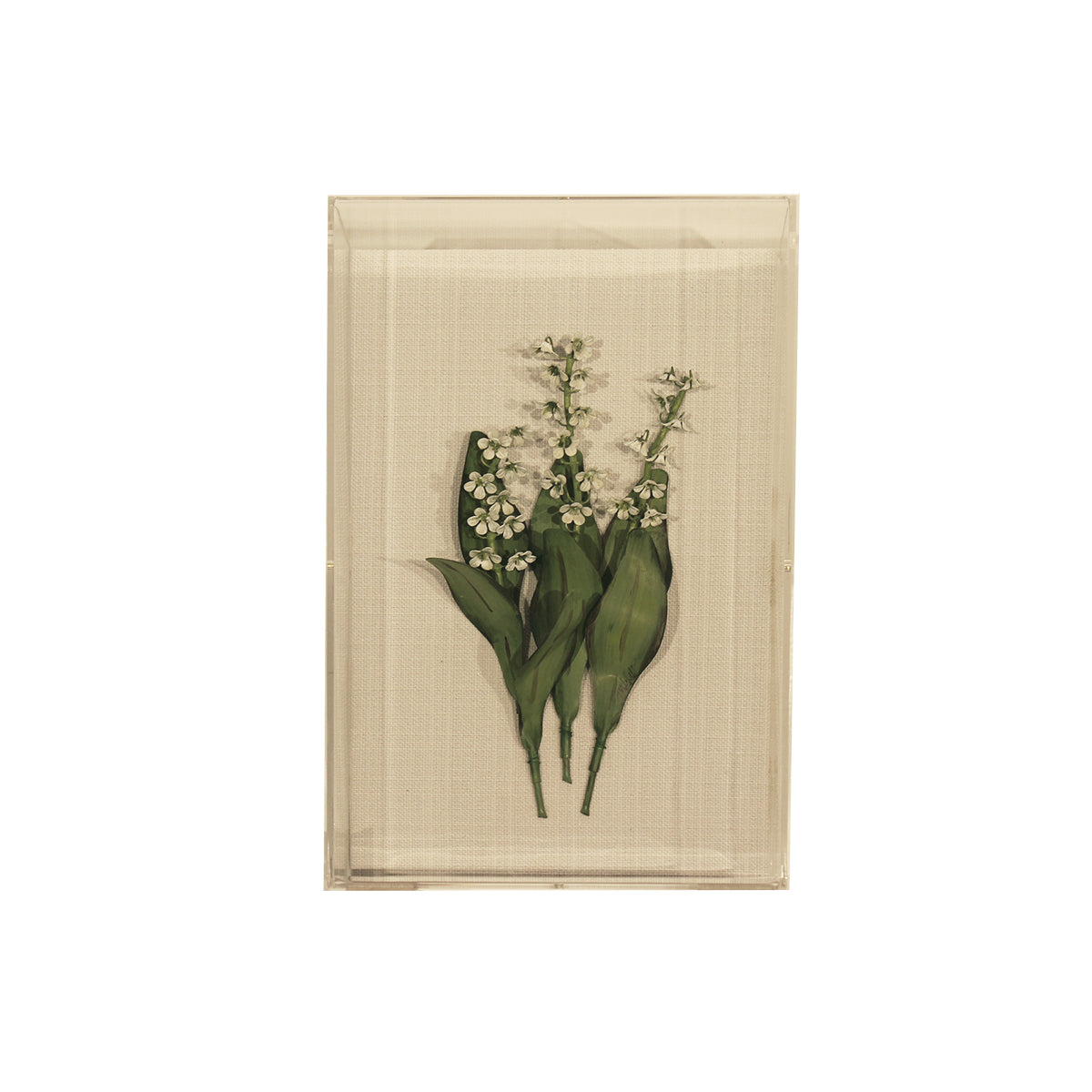 Handmade Metal Lily of the Valley Floral Study in Perspex