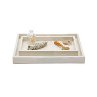 Arles Faux Horn White Set of Nested Trays