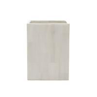 Arles Faux Horn White Wastebasket