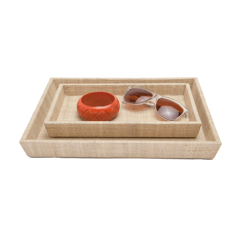 Ghent Natural Woven Set of Nested Trays