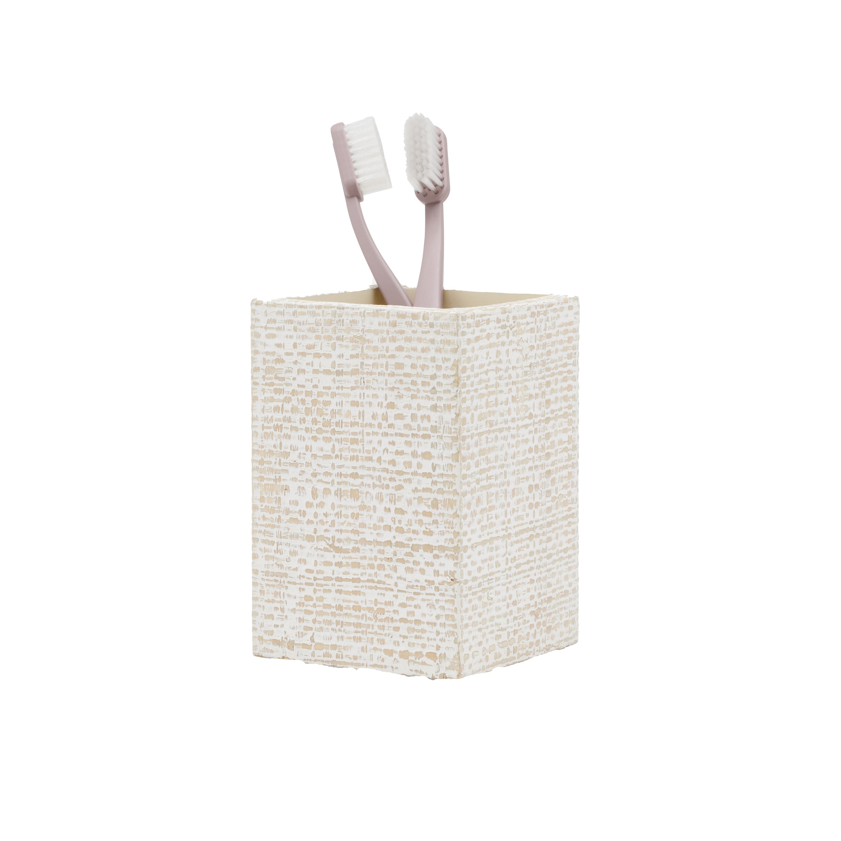 Ghent Whitewash Woven Brush Holder