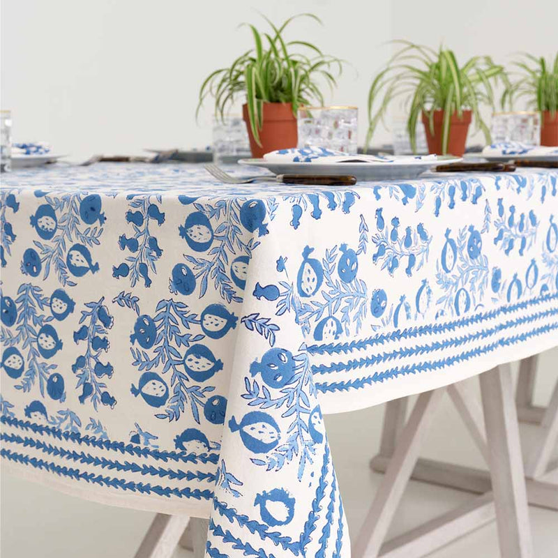 Tablecloth Pom Bells Wedgewood 60X90""