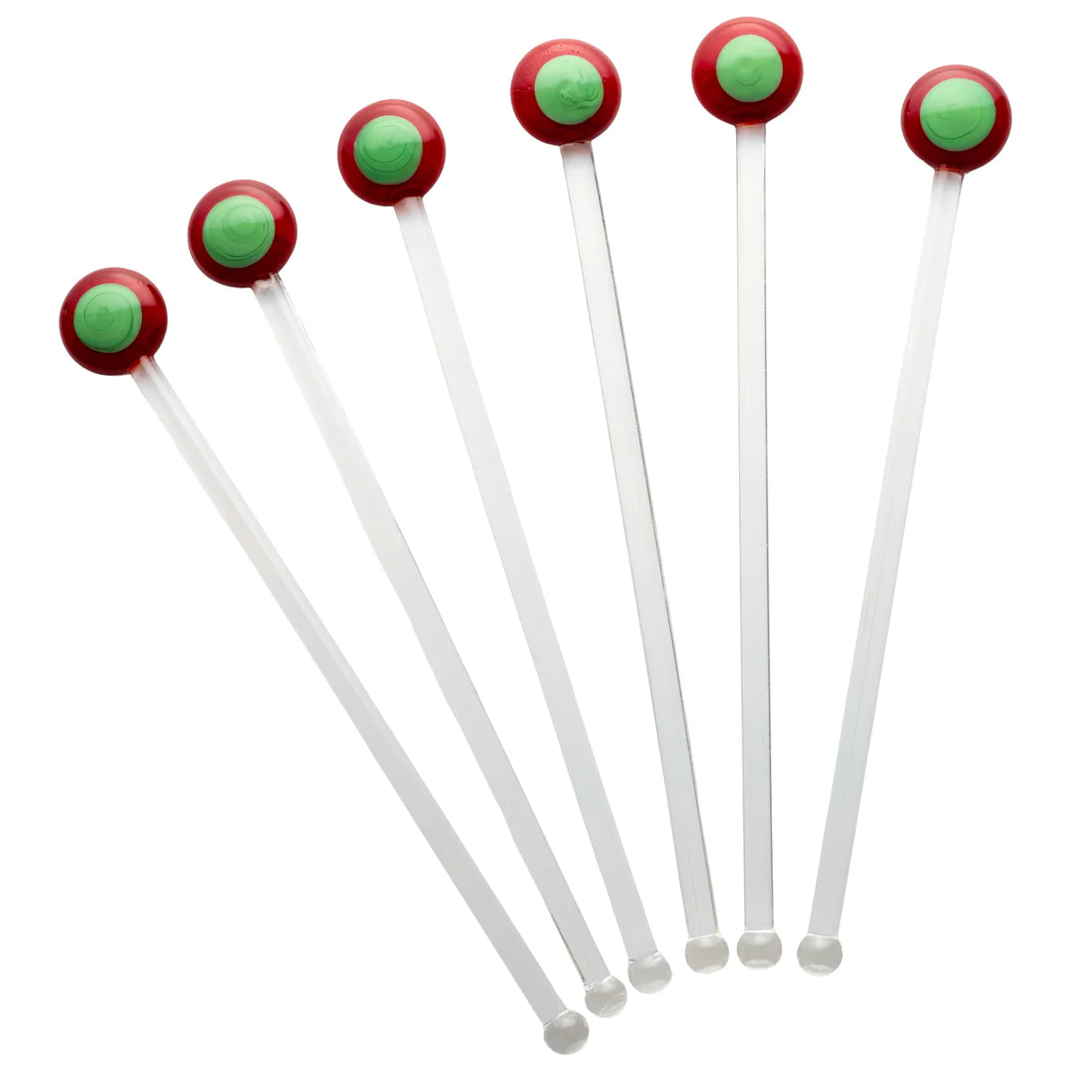 Stirrers Red and Green Circles Set of 6