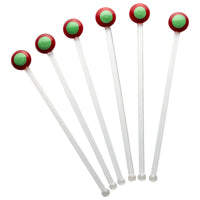 Stirrers Red and Green Circles Set of 6