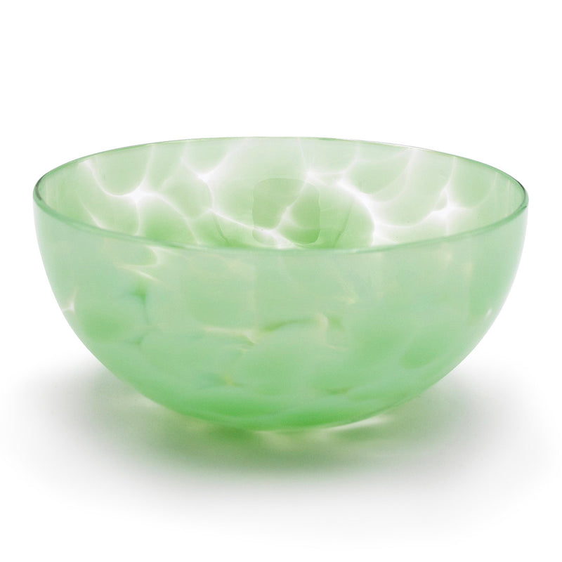 Hand Blown Gather Bowl Fritsy - Sage