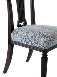 Nina Campbell Scottie Dining Chair in Bagatelle against a white background