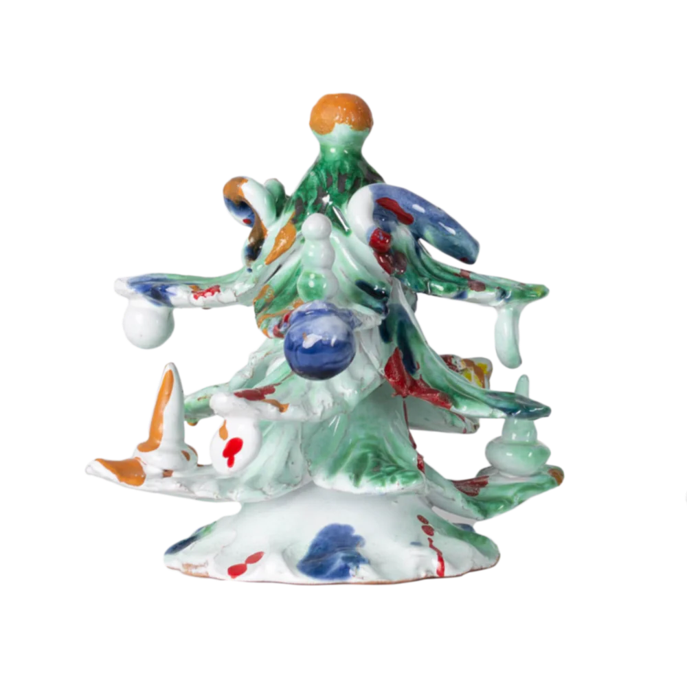 Ceramic Decorated Christmas Tree Small