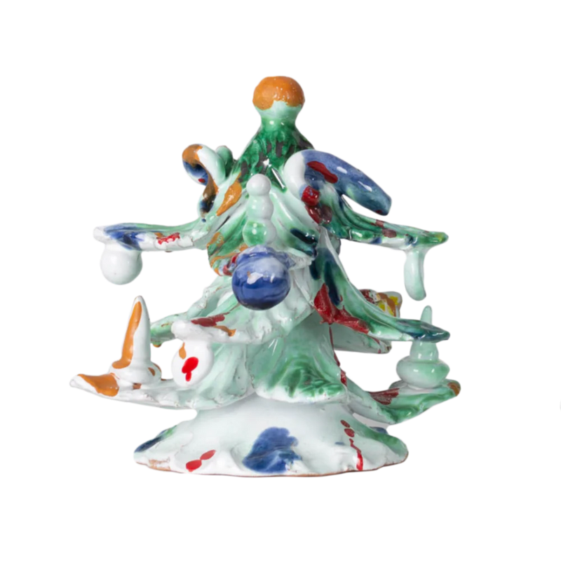 Ceramic Decorated Christmas Tree Small