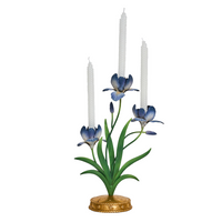 Meadow Walk Iris 14" Centrepiece Candelabra Iris Blue