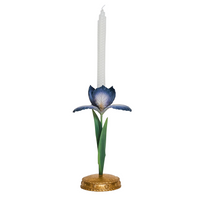 Meadow Walk Iris 9" Candlestick Blue