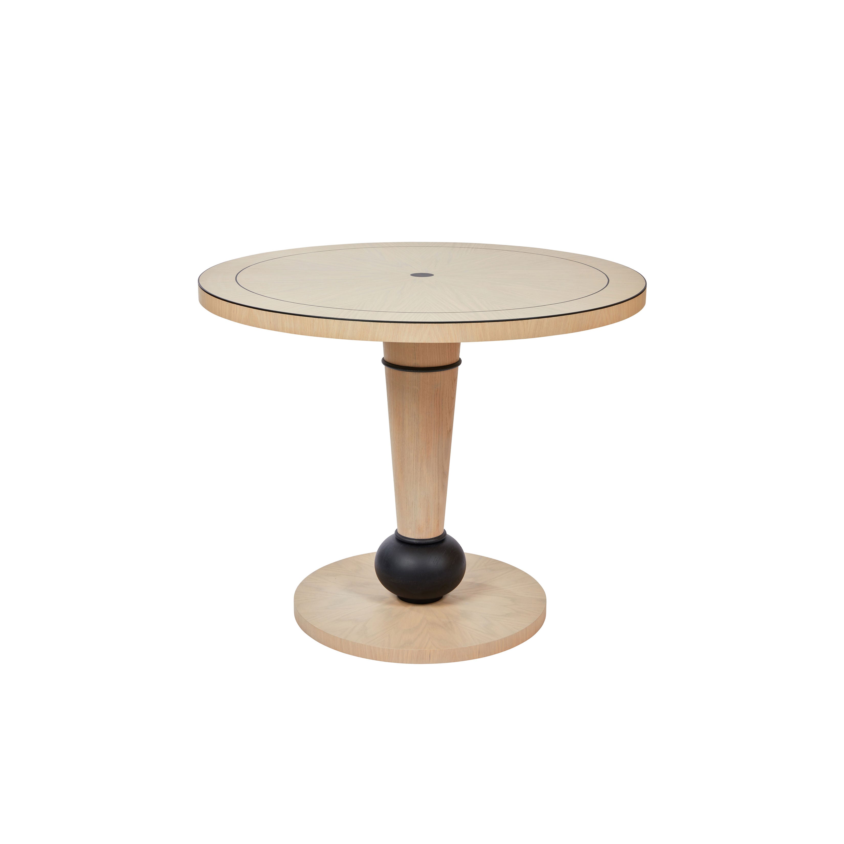 Nina Campbell Tiffany Supper Table in Light Grey Oak against a white background