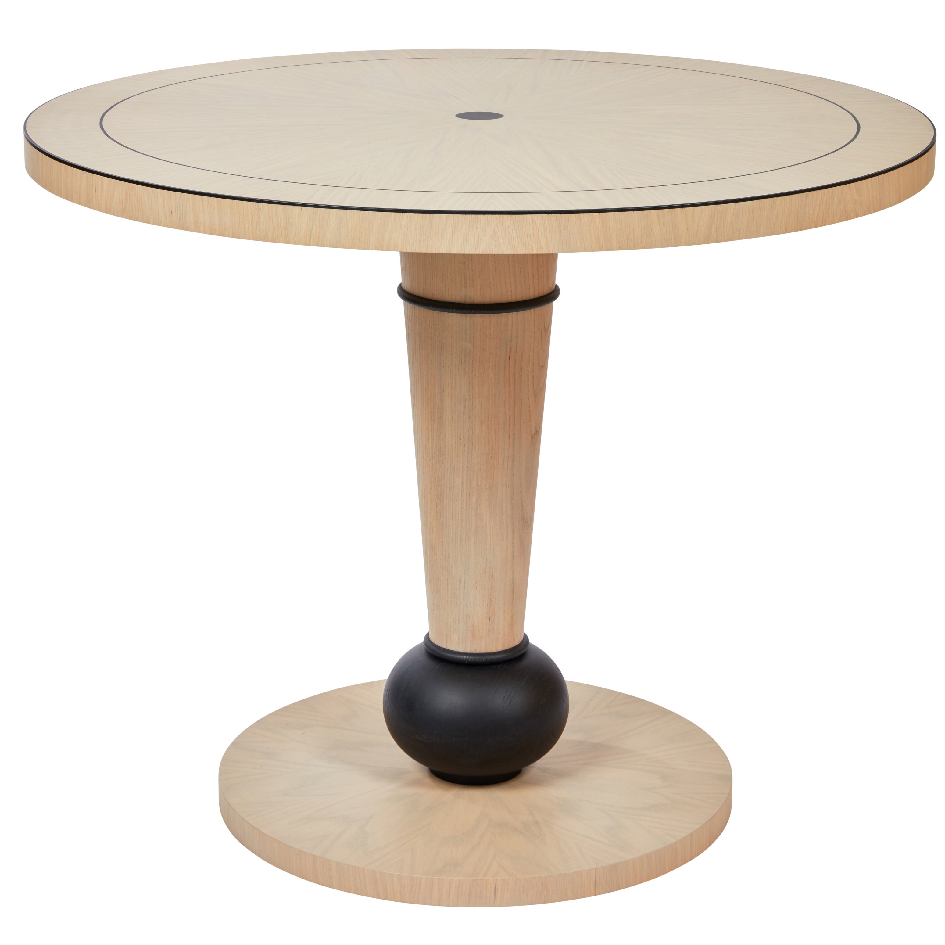 Nina Campbell Tiffany Supper Table in Light Grey Oak against a white background