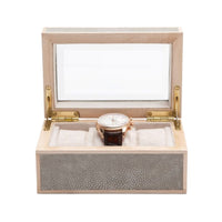 Elmbridge Watch Box Small Sand Faux Shagreen