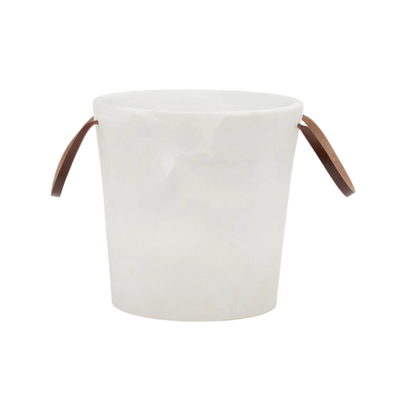 Nina Campbell Resin Ice Bucket White Swirl