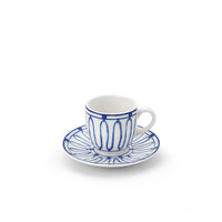 Kyma Espresso Cup & Saucer - Blue/White