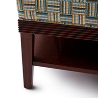 Handel Footstool Custom Size in Attwood Green/ Ivory/ Taupe