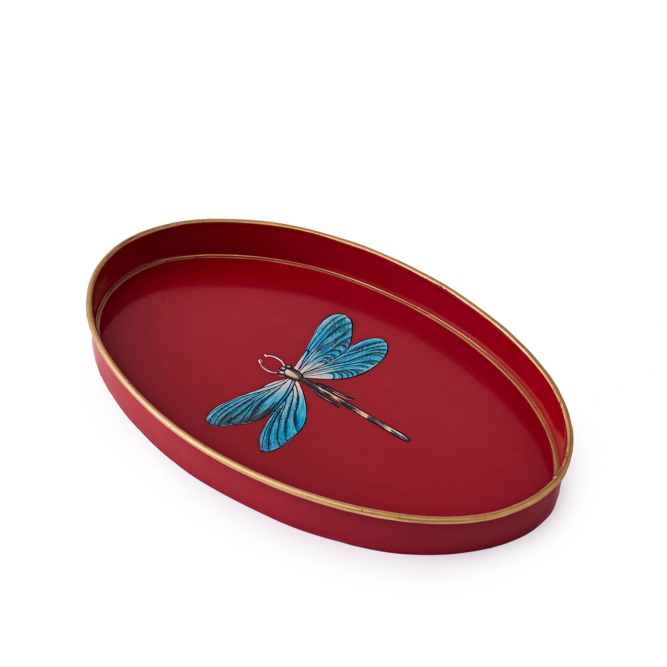Iron Tray Oval Dragonfly