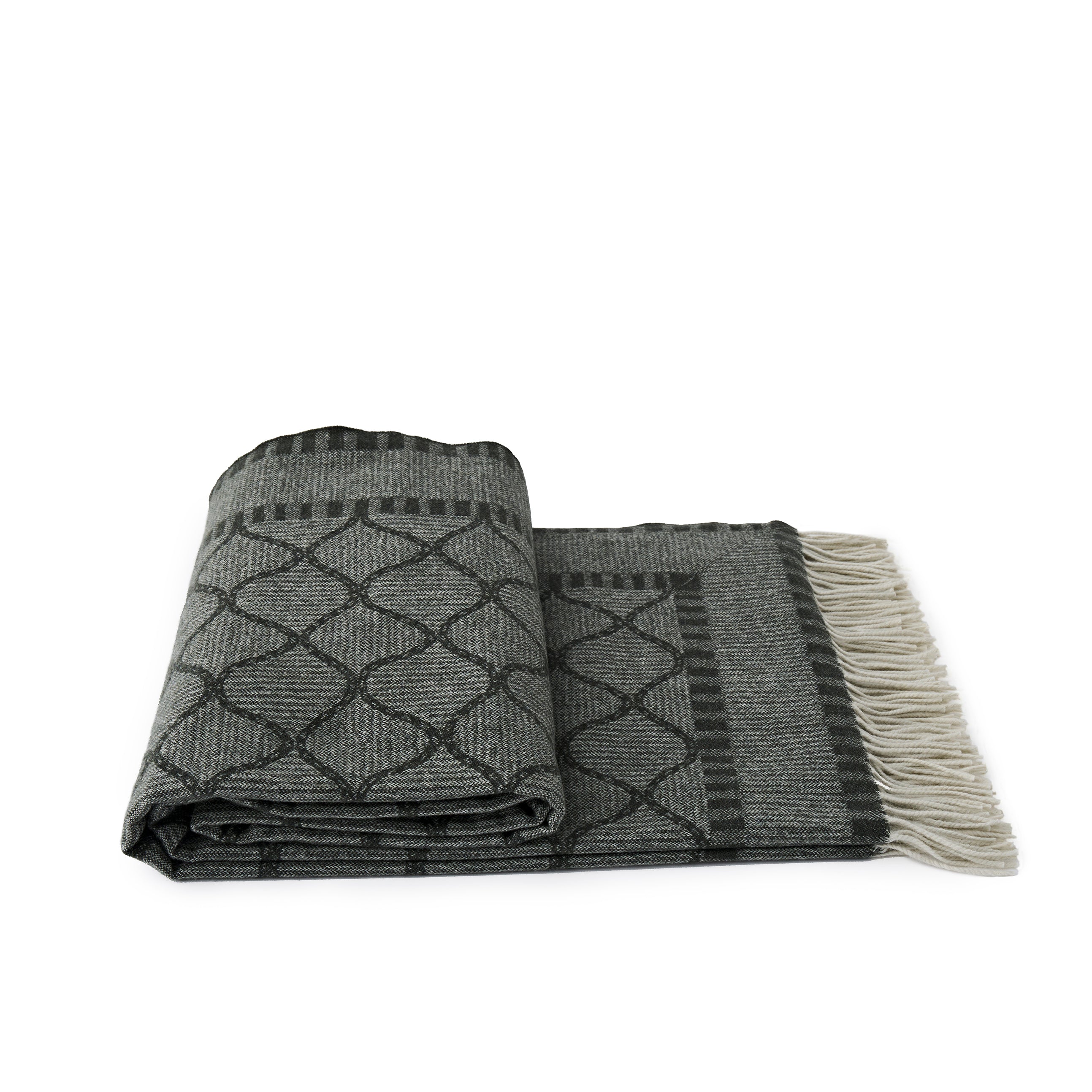Wavy Trellis Throw Olive