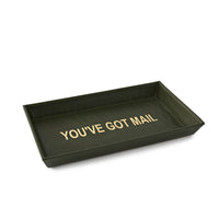 Decorah Desk Tray Forest Leather Large You've Got Mail