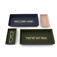 Decorah Desk Tray Forest Leather Large You've Got Mail