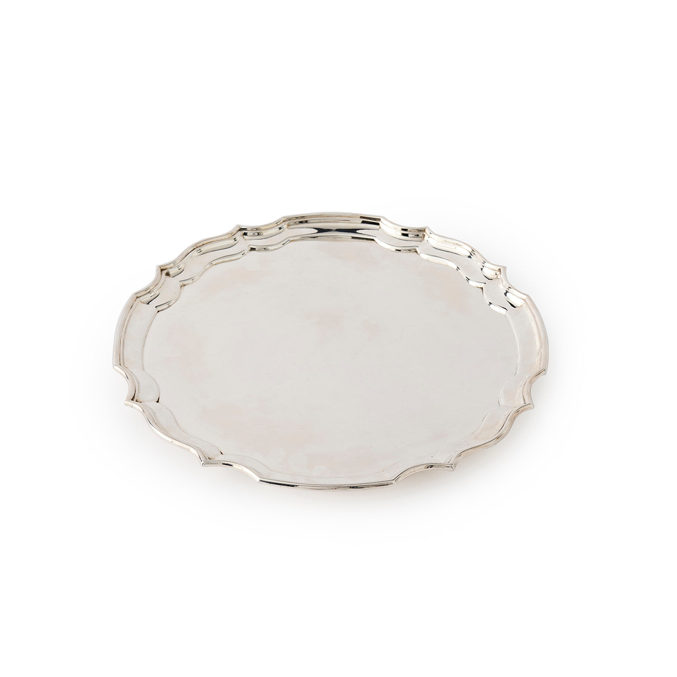 Antique Silver Plated Circular Tray 1905