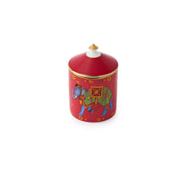 Indian Elephant Lidded Candle Red Rose