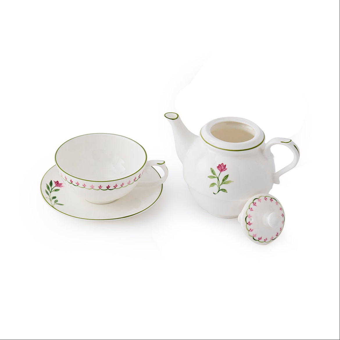 Marguerite Tea Set for One Pink