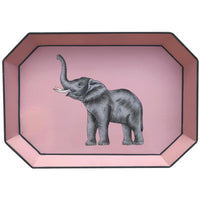 Nina Campbell Iron Tray Hexagon Elephant against a white background