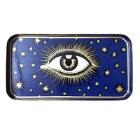 Nina Campbell Iron Tray Eye Blue against a white background