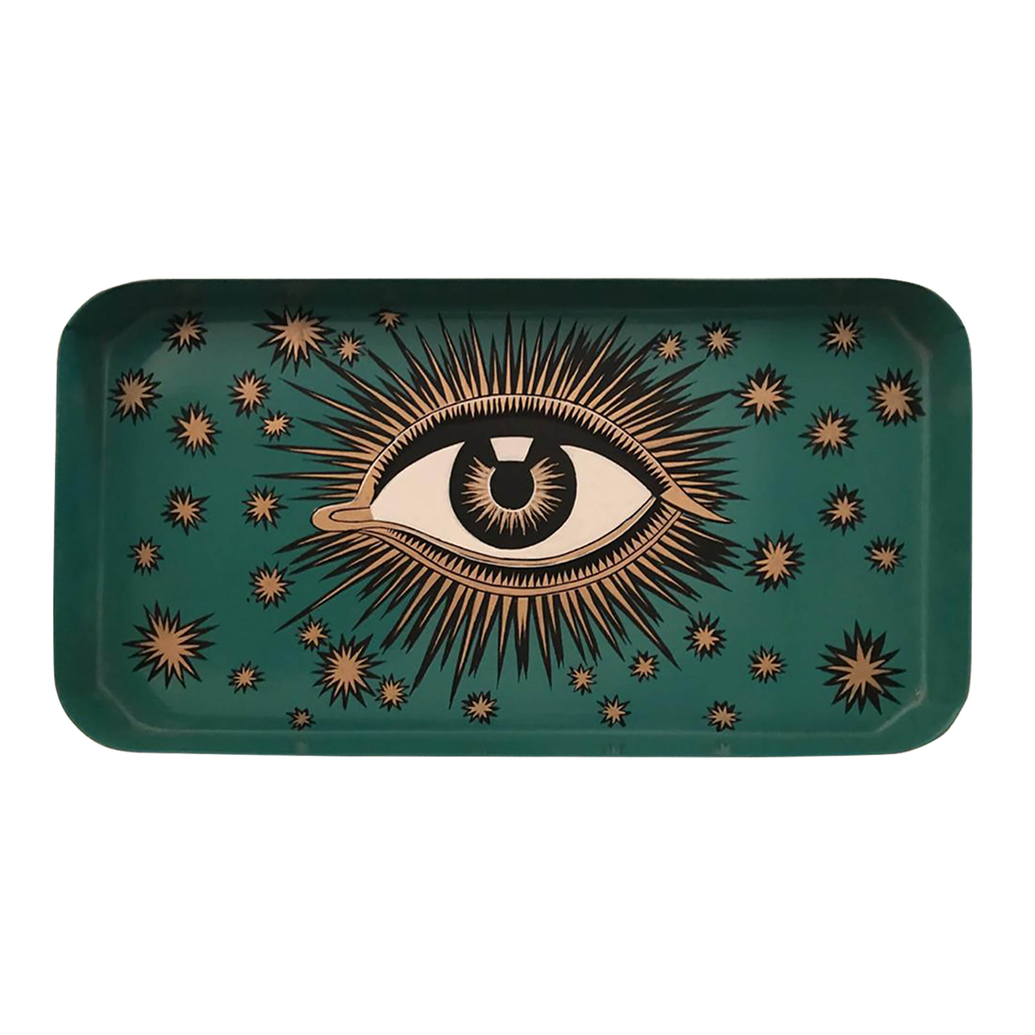 Iron Tray Eye - Green/Turquoise 32x17cm