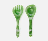 Laney Green Swirled 2 Pieces Serving Set - Green